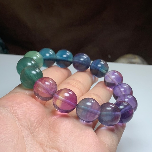 3.レア色☆発色美✩グラデーションフローライトブレスレット