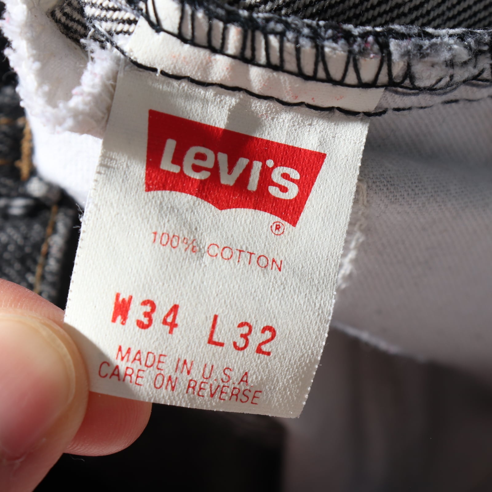 92年製 Levi's 505 ブラック 先染めW34 usa 極美品 34×32 Levi's 505 先染め 92年 USA ブラックデニムパンツ