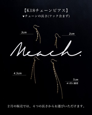 【片側販売】チェーンピアス-長さ4種／K18YG