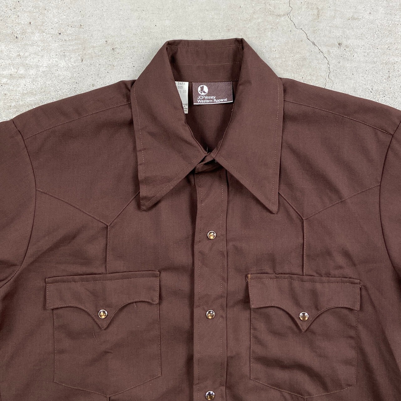 70年代 USA製 JC Penney 長袖ウエスタンシャツ Permanent Press メンズ 