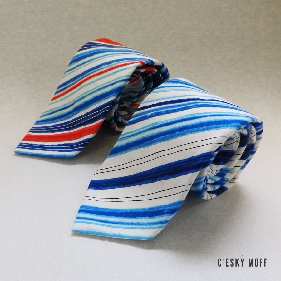 水彩画風レジメンタルネクタイ / CESKY MOFF | ホホ衣類・CESKY MOFF