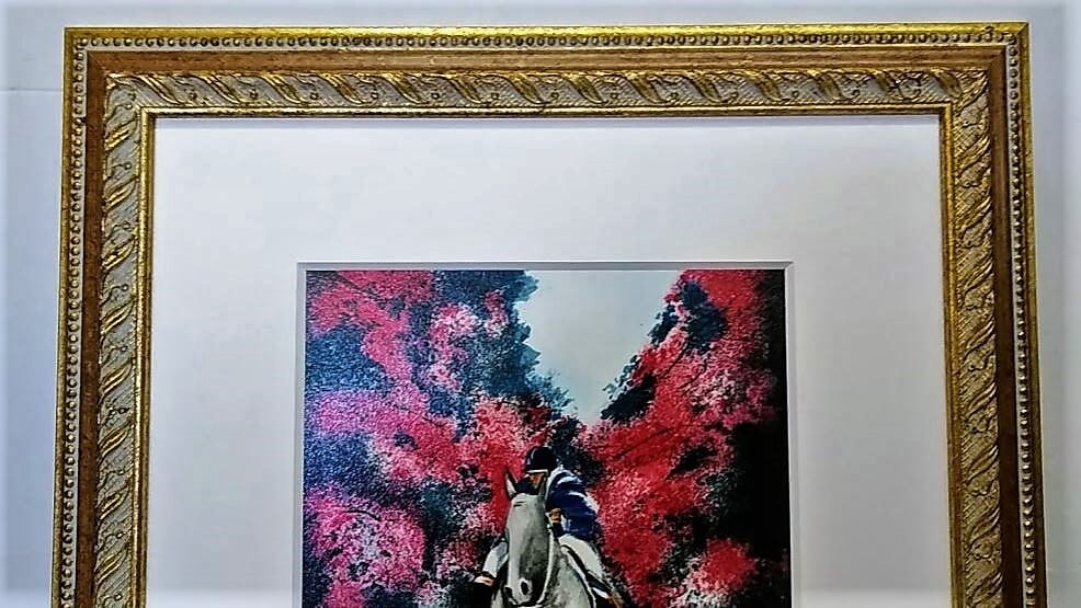 ヴィクトール・スパン 「波と戯れる馬」 額装 油彩 油絵