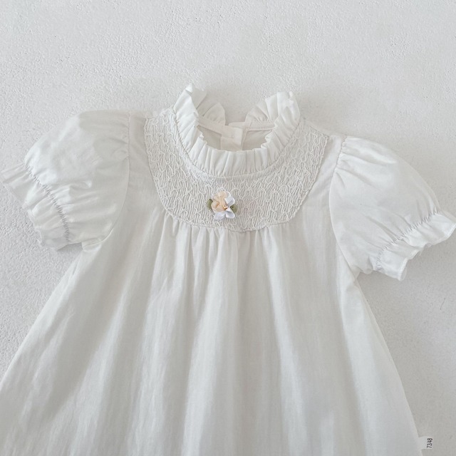 【BABY】立体フラワーフリルパフスリーブワンピース - 13