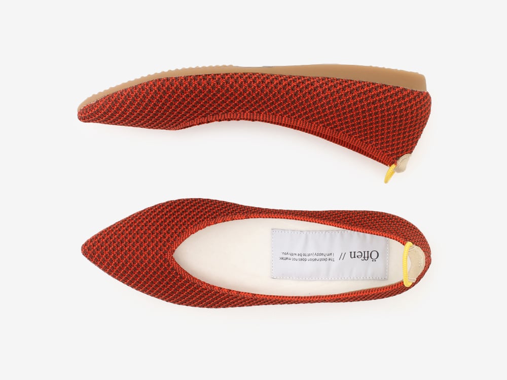 【新品未使用】Offen ポインテッドパンプス　37 red &brown pointed-LAND / RED & BROWN | Offen