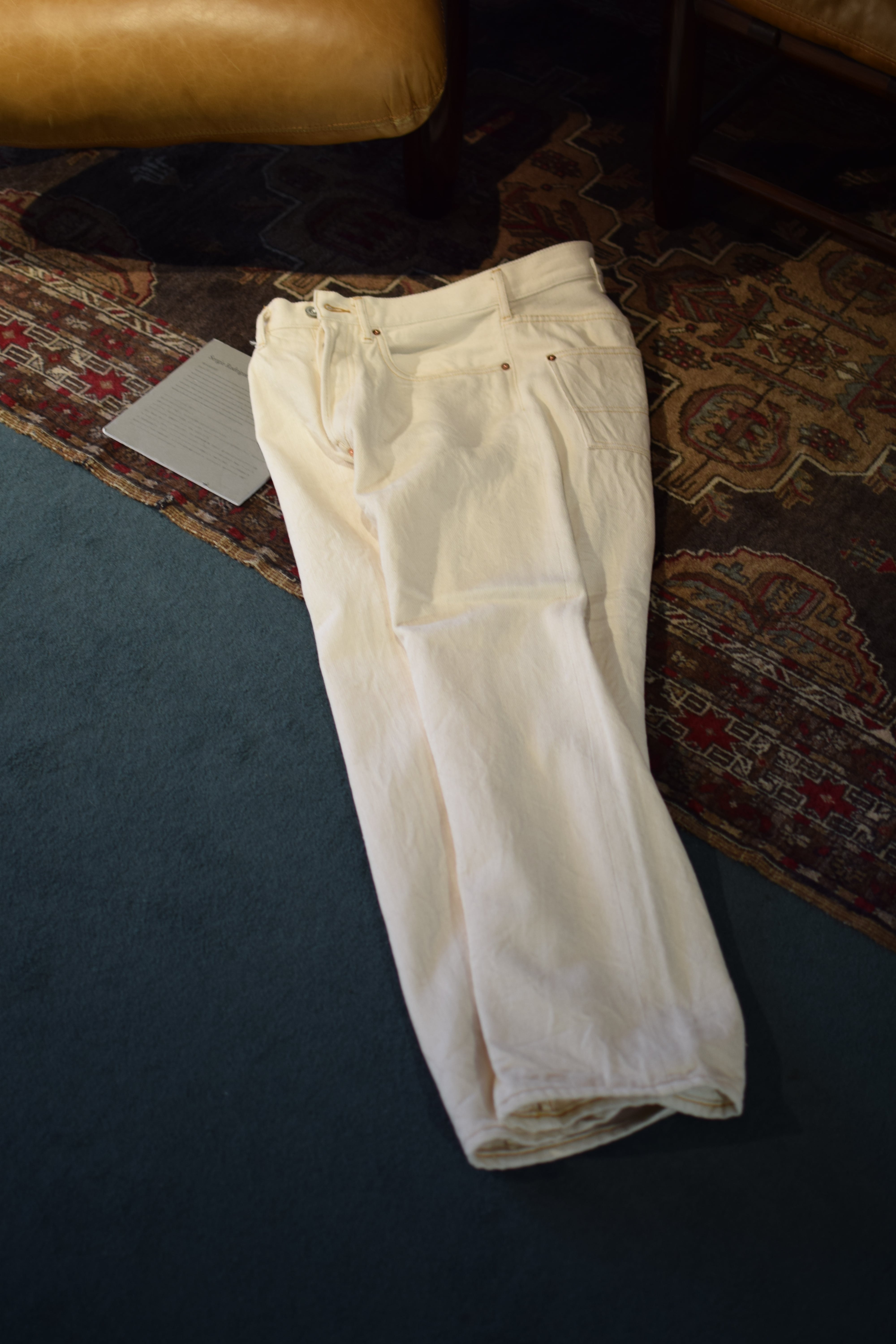 FOUNDOUR / LOOSELY WOVEN DENIM WORK PANTS