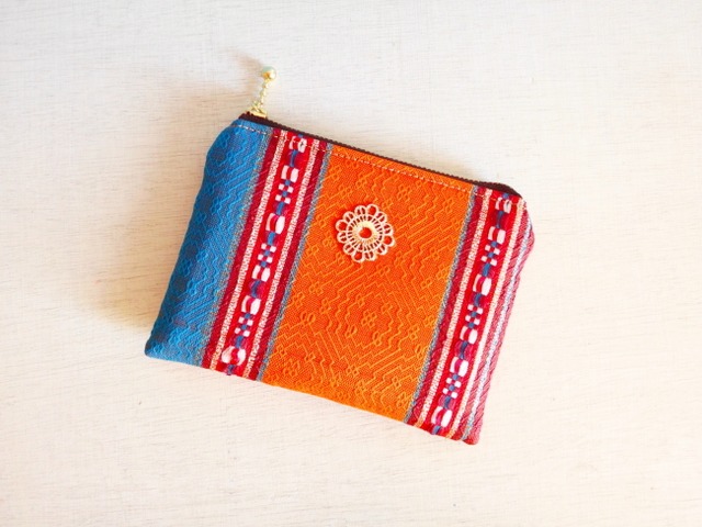 チュニジア布のミニポーチ（サハラの祭no.４３）