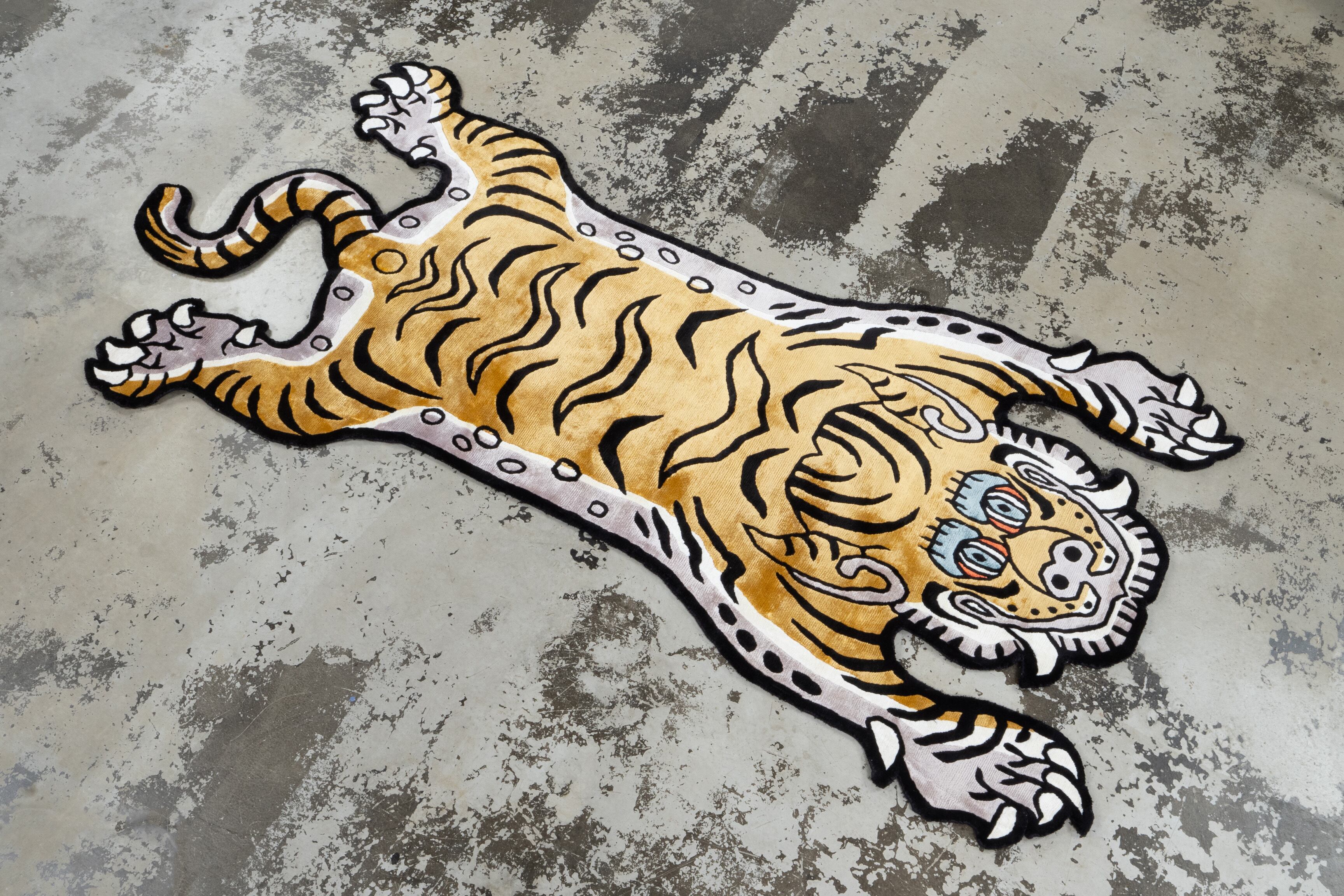 Tibetan Tiger Rug 《Lサイズ•シルク・オリジナル2・マスタード