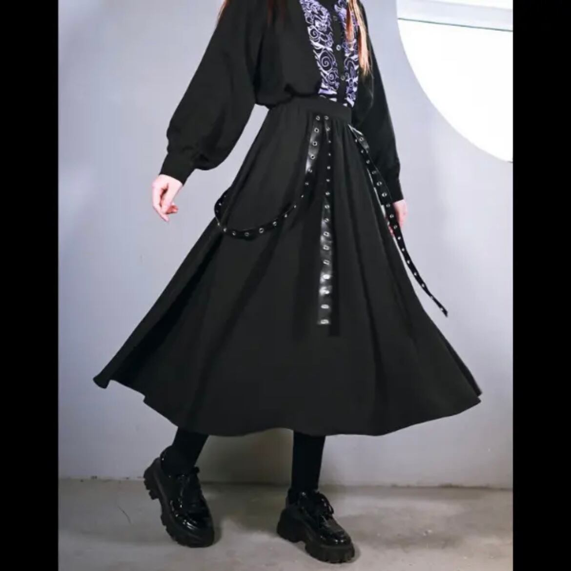 【予約】suspender belt bag A-line long skirt