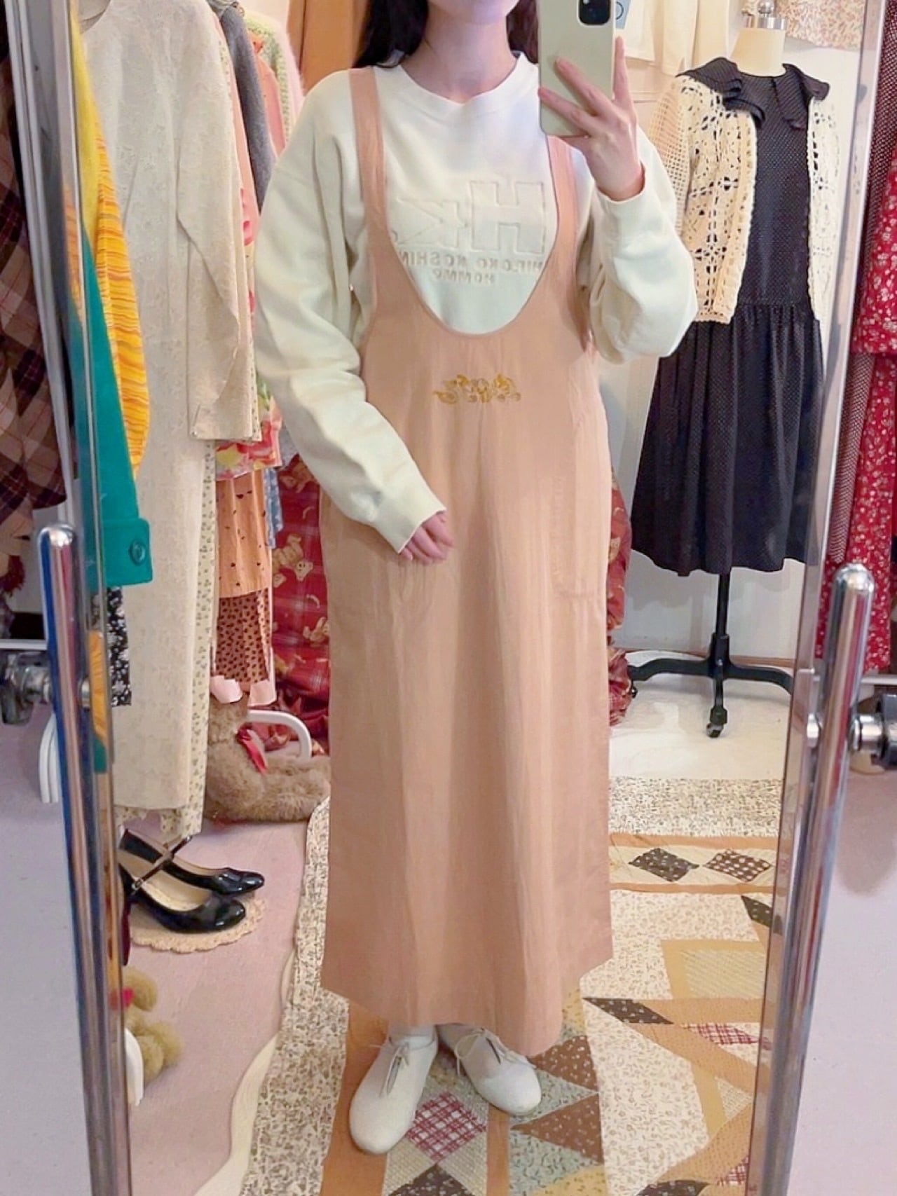 INGEBORG / pale pink round jumper skirt