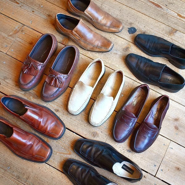 【santoni】茶色革ローファー