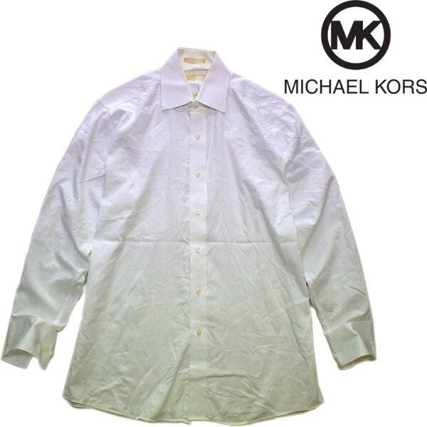 1点物◇マイケルコースMK白シャツ長袖ドレスシャツ古着メンズL