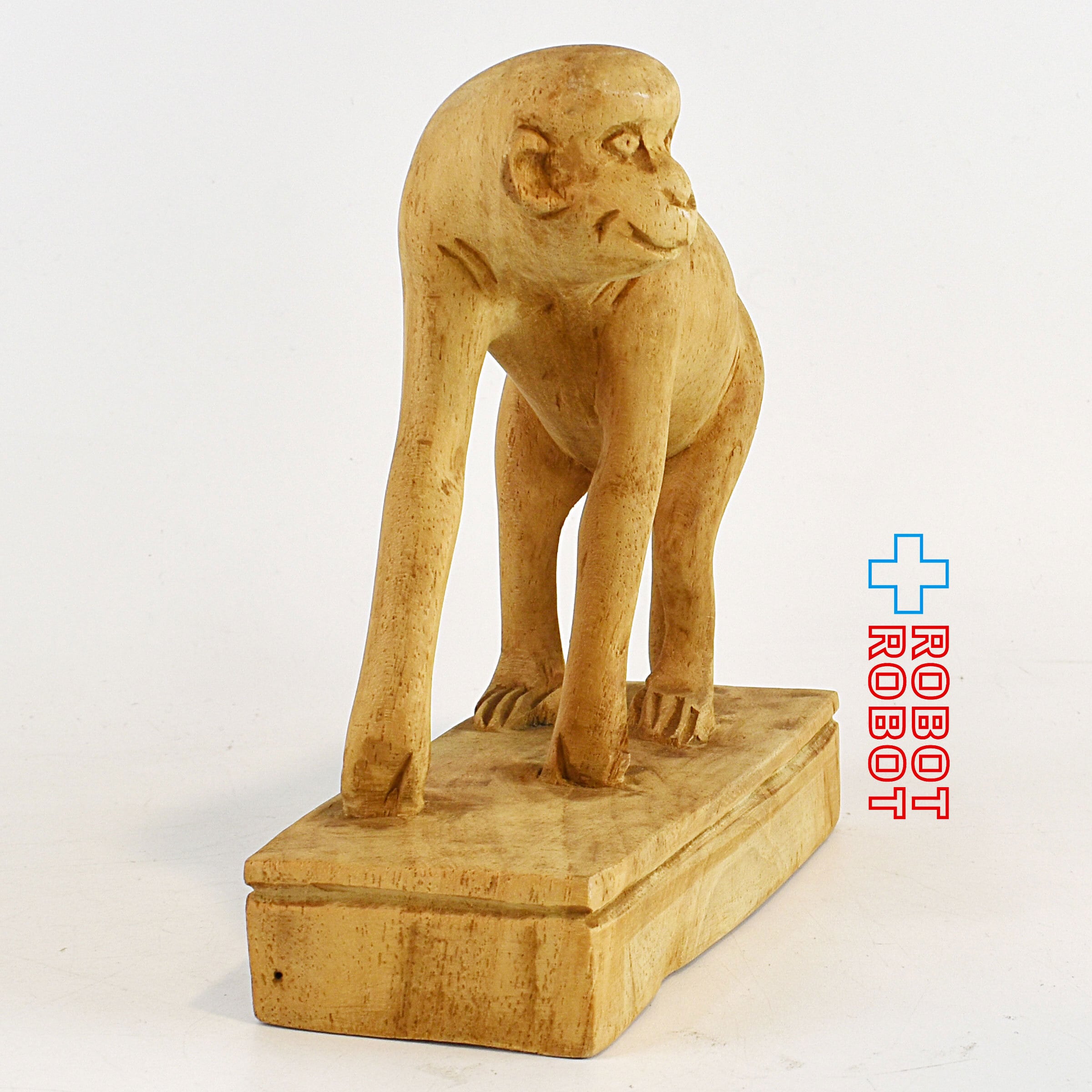 お猿 木製 木彫り 手彫り 置物 フィギュア | ROBOTROBOT