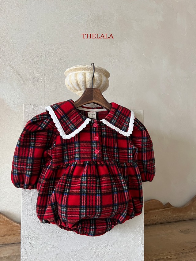THELALA25冬）（BEBE）Sweetチェックロンパース
