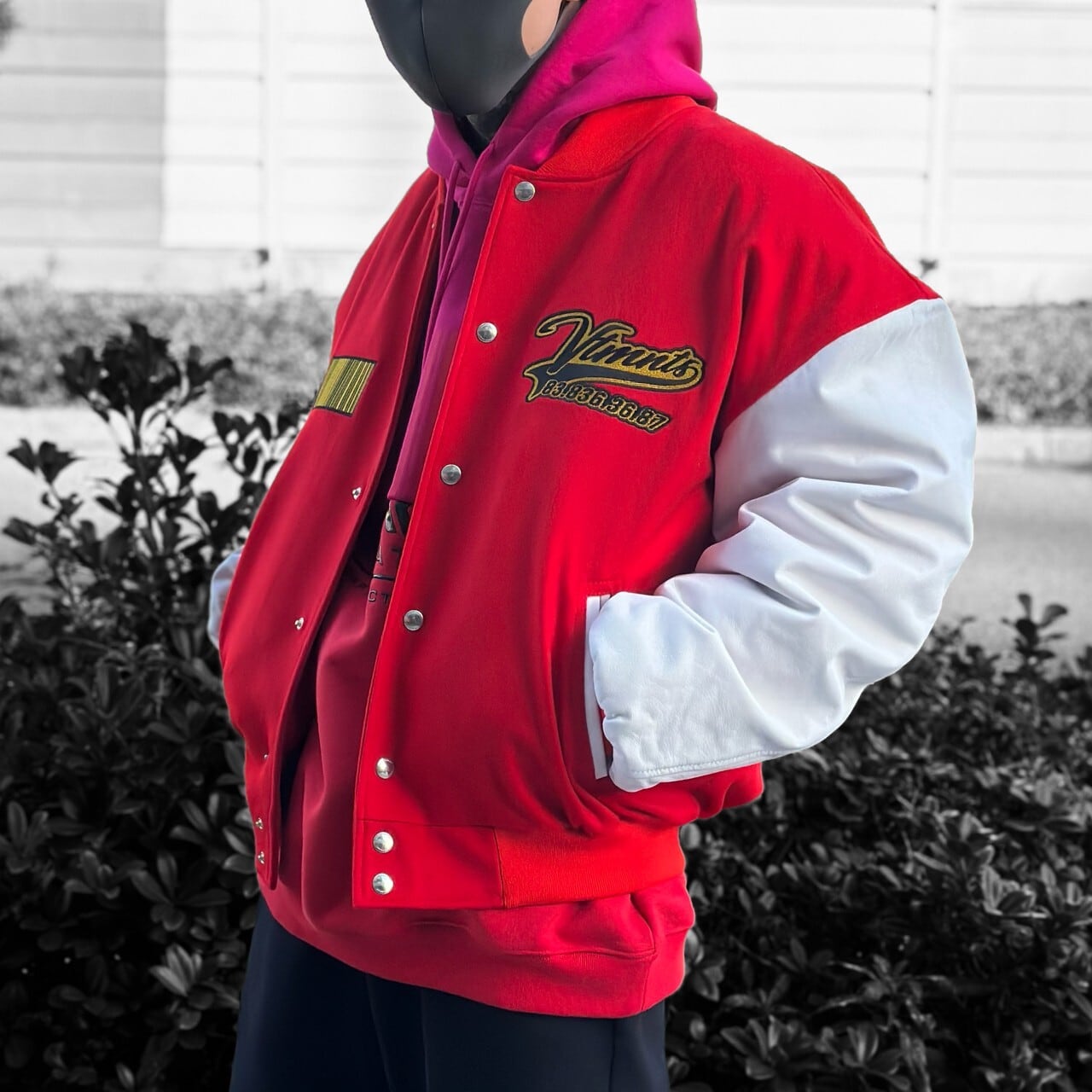 VTMNTS】VTMNTS COLLEGE JACKET(RED/WHITE) | AYIN