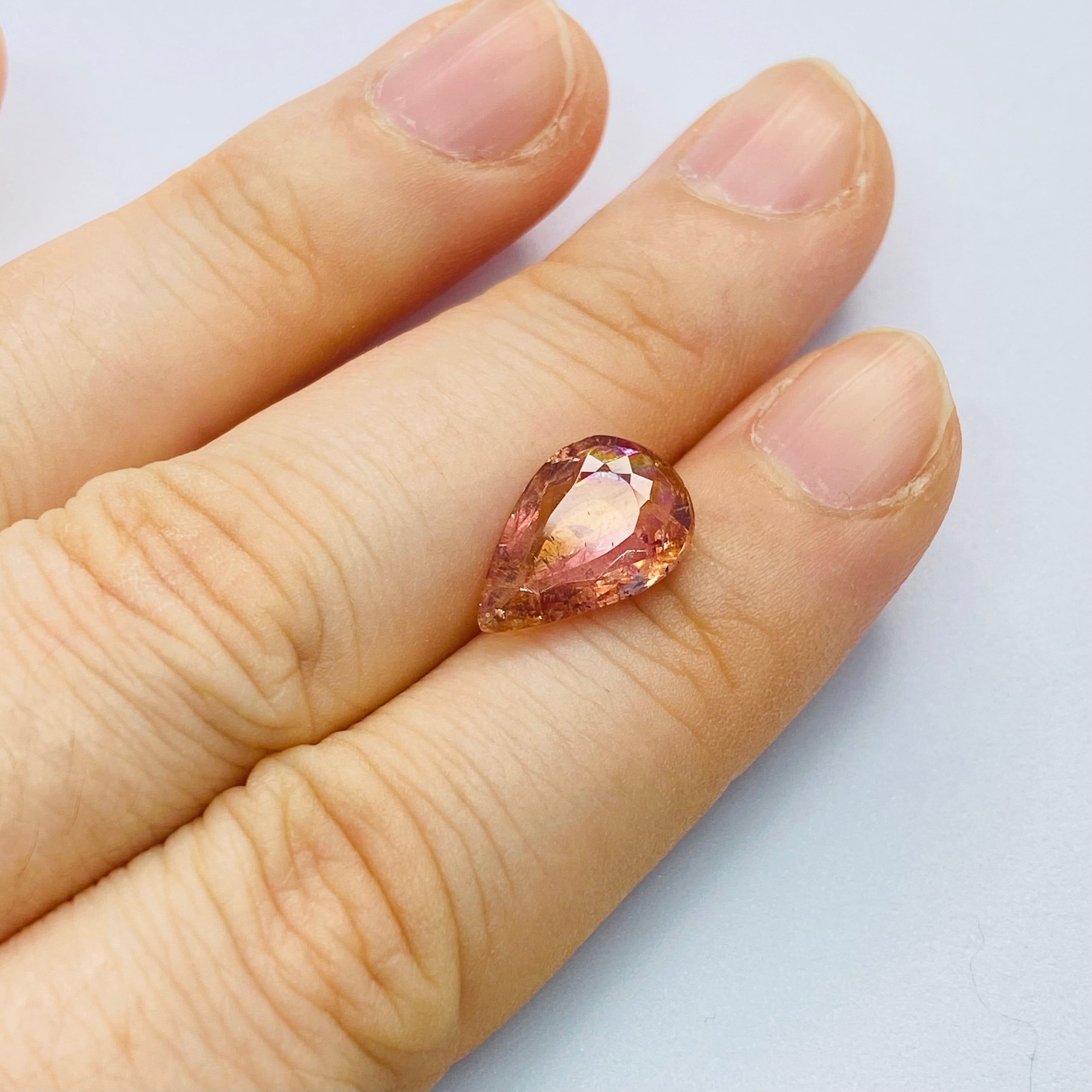 超レア 夕日のようなナチュラルインペリアル系バイカラートパーズ