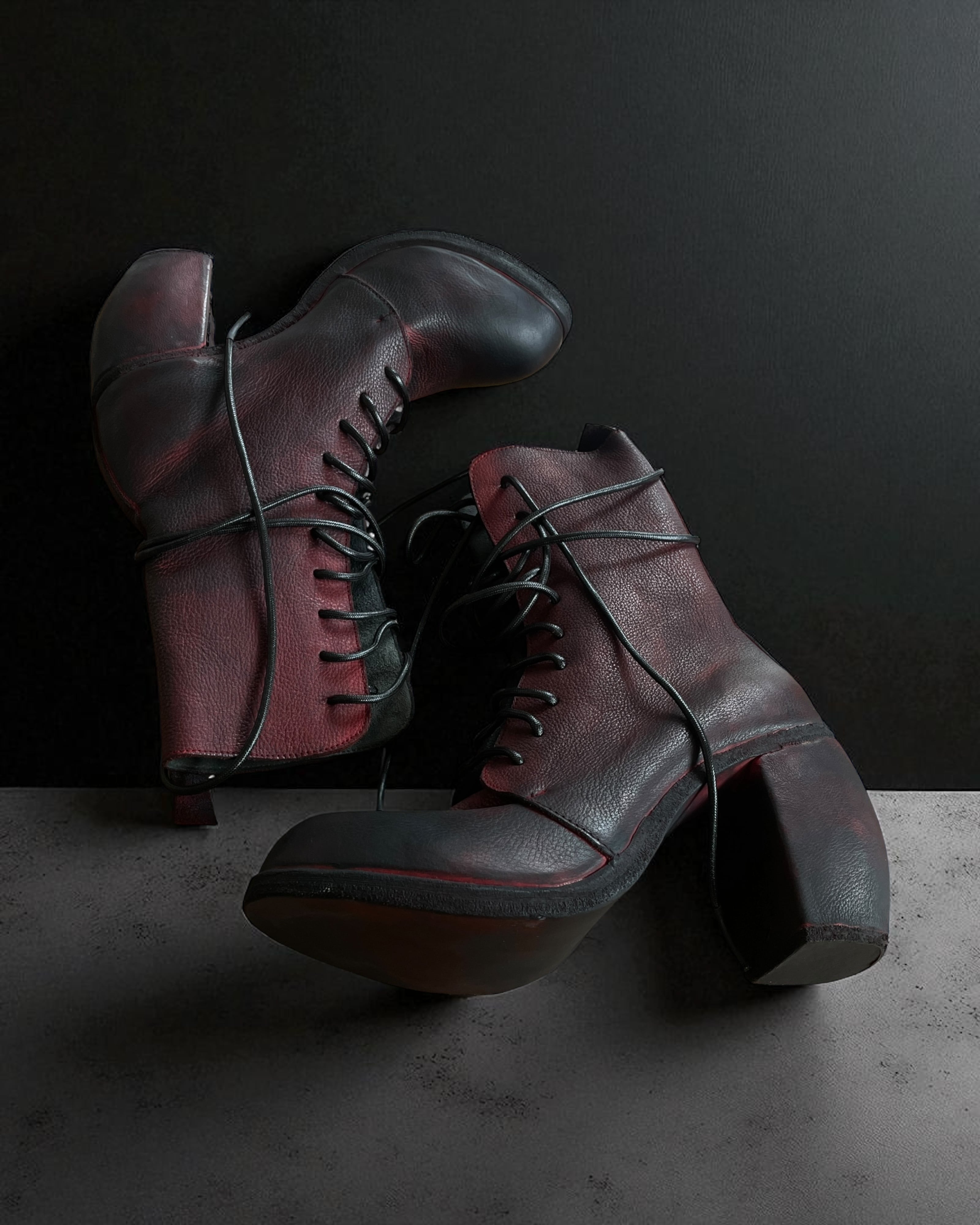 Nutsa Modebadze - Avant-Garde Lace-Up Heel Boots