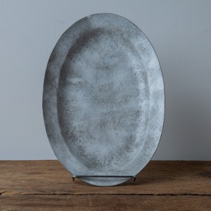灰雪　オーバル皿 L
