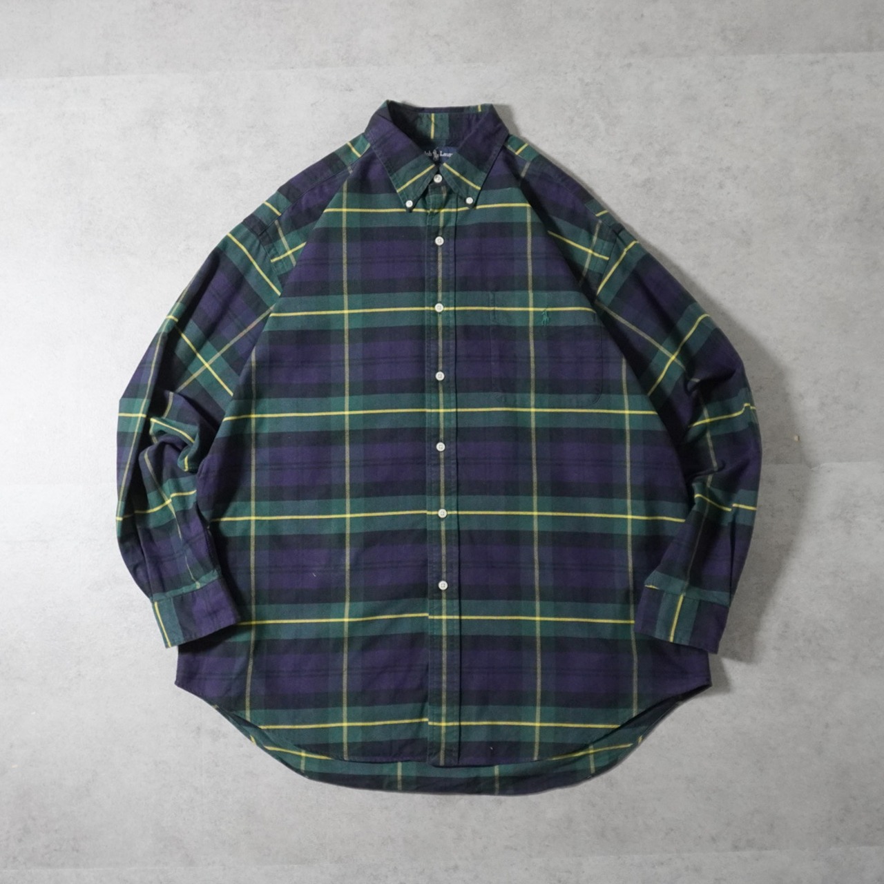 90s Ralph Lauren plaid BIG SHIRT [L] 古着 - 1