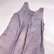 リネン100% イタリア製 ROSSO35 ロッソ35 ノースリーブ ワンピース 44/パープル グレー系 レディース