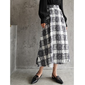 即納商品　monotone check A-line skirt　M ＜sk1328＞