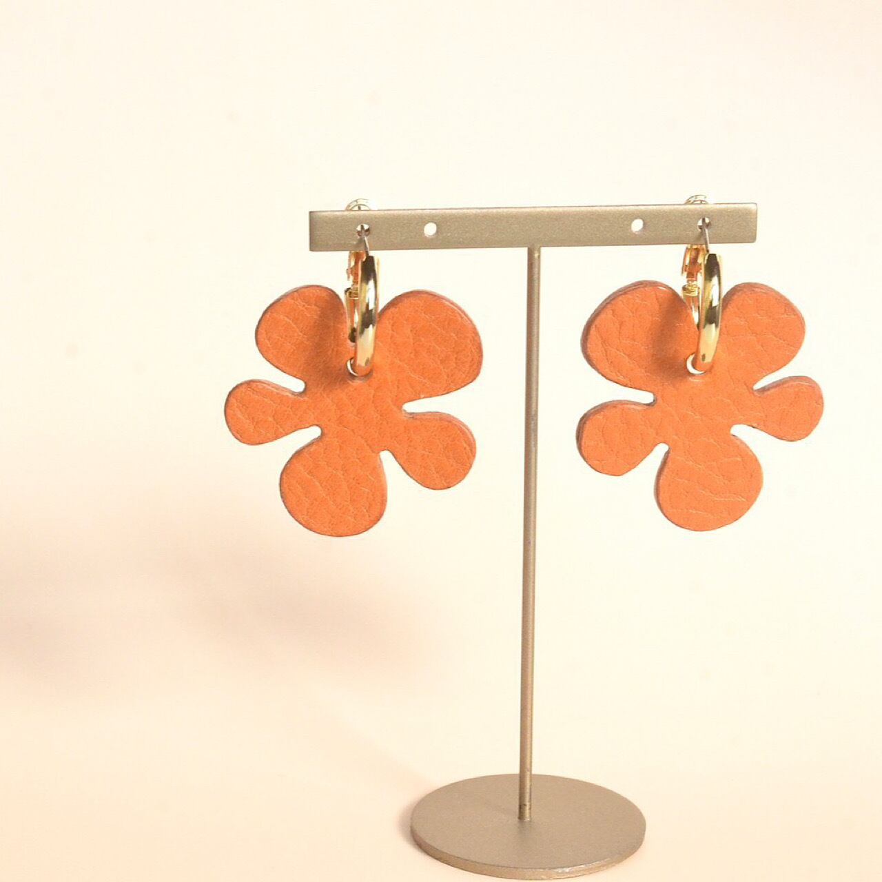 leather pierce/earring 《Cookie flower》5colors | TO DAY'S BOUTIQUE