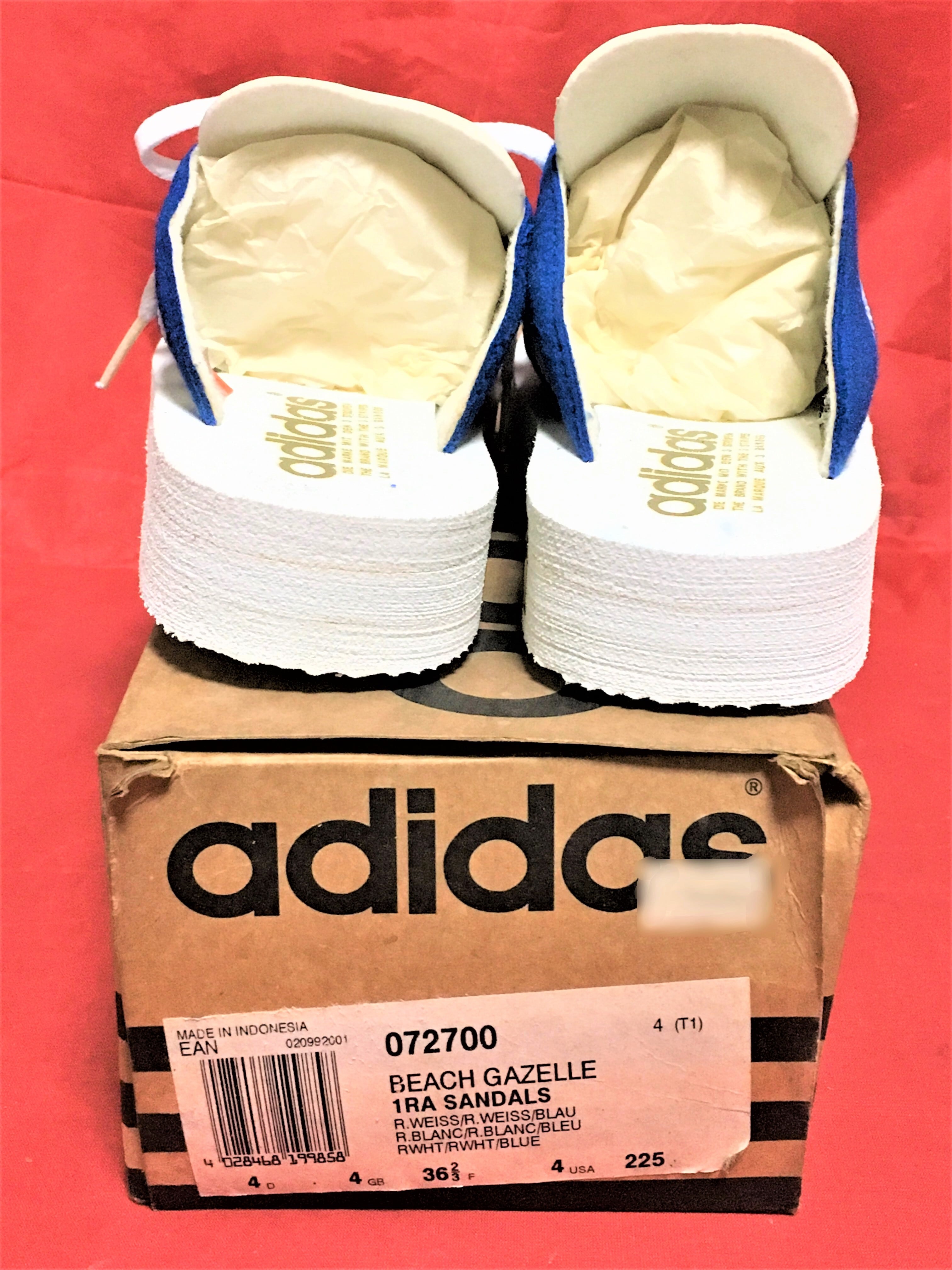 adidas（アディダス）BEACH GAZELLE（ビーチ ガゼル）4 22.5cm 青/白