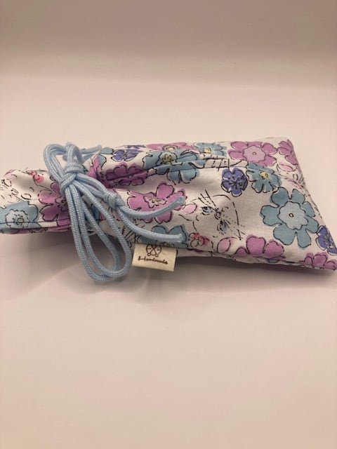 752]ギフト袋みたいで可愛い 巾着型ポケットティッシュケース ブルー②