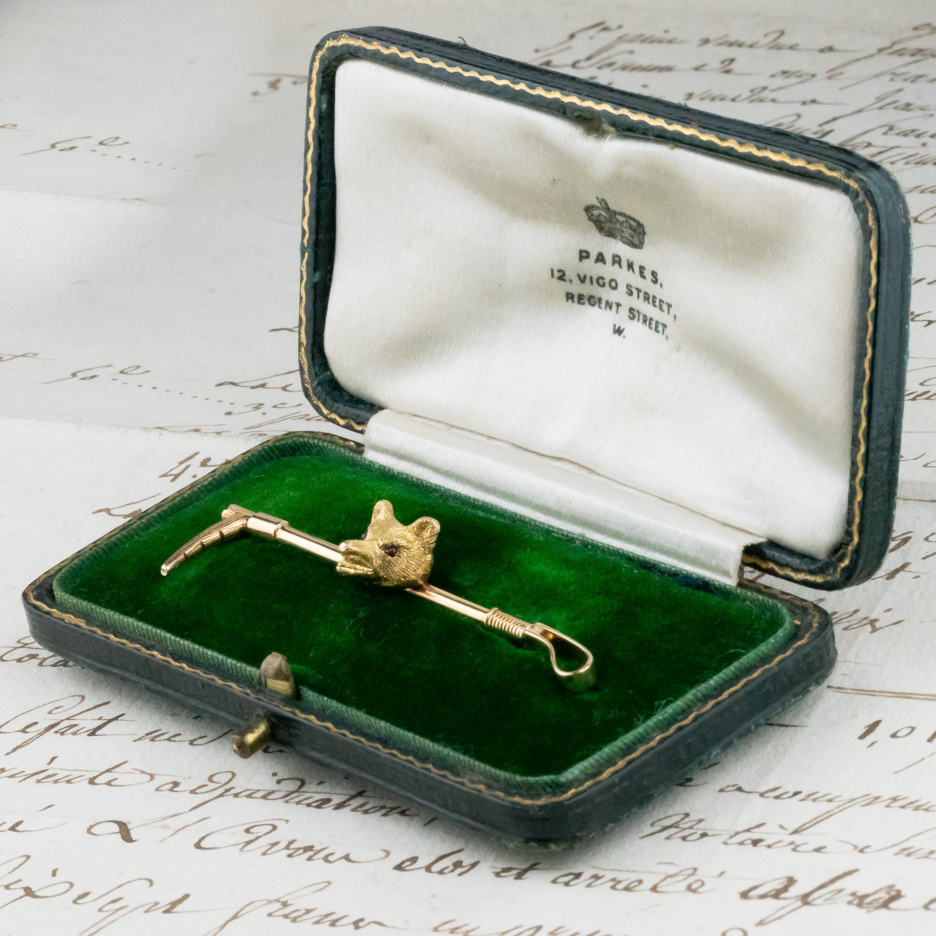 アンティークジュエリー fox brooch K15イギリス キツネ アンティーク