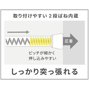 HEIAN SHINDO つっぱり棒 ばね式強力タイプ スリムL ホワイト 幅110~190cm 耐荷重8~2kg パイプ直径1.6cm NSW-7 平安伸銅工業