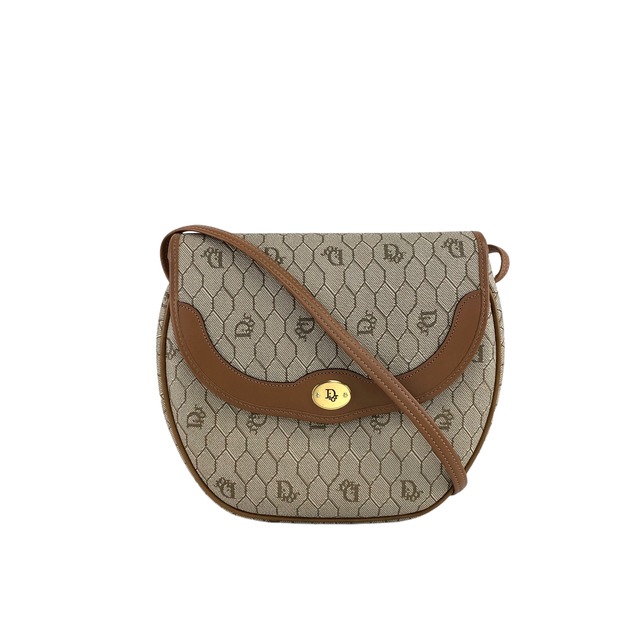 Christian Dior クリスチャン ディオール ハニカム柄 ショルダーバッグ ベージュ DIORロゴ PVCレザー vintage ヴィンテージ オールド vxcu5t
