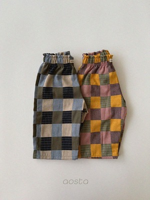 【予約】aosta  Patchwork pants