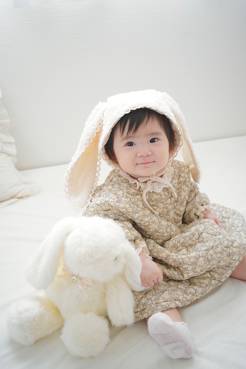 ꒰ 即納 ꒱ flower heart quilting one-piece