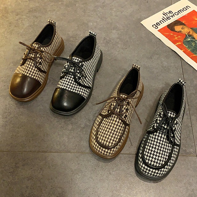 スプリングレッドスタイルレザーシングル 靴 シューズ レース ローファー 春物 レースアップ 部族の婦人靴71372056497