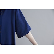 木目調プリントフロントボタン シャツ 30221