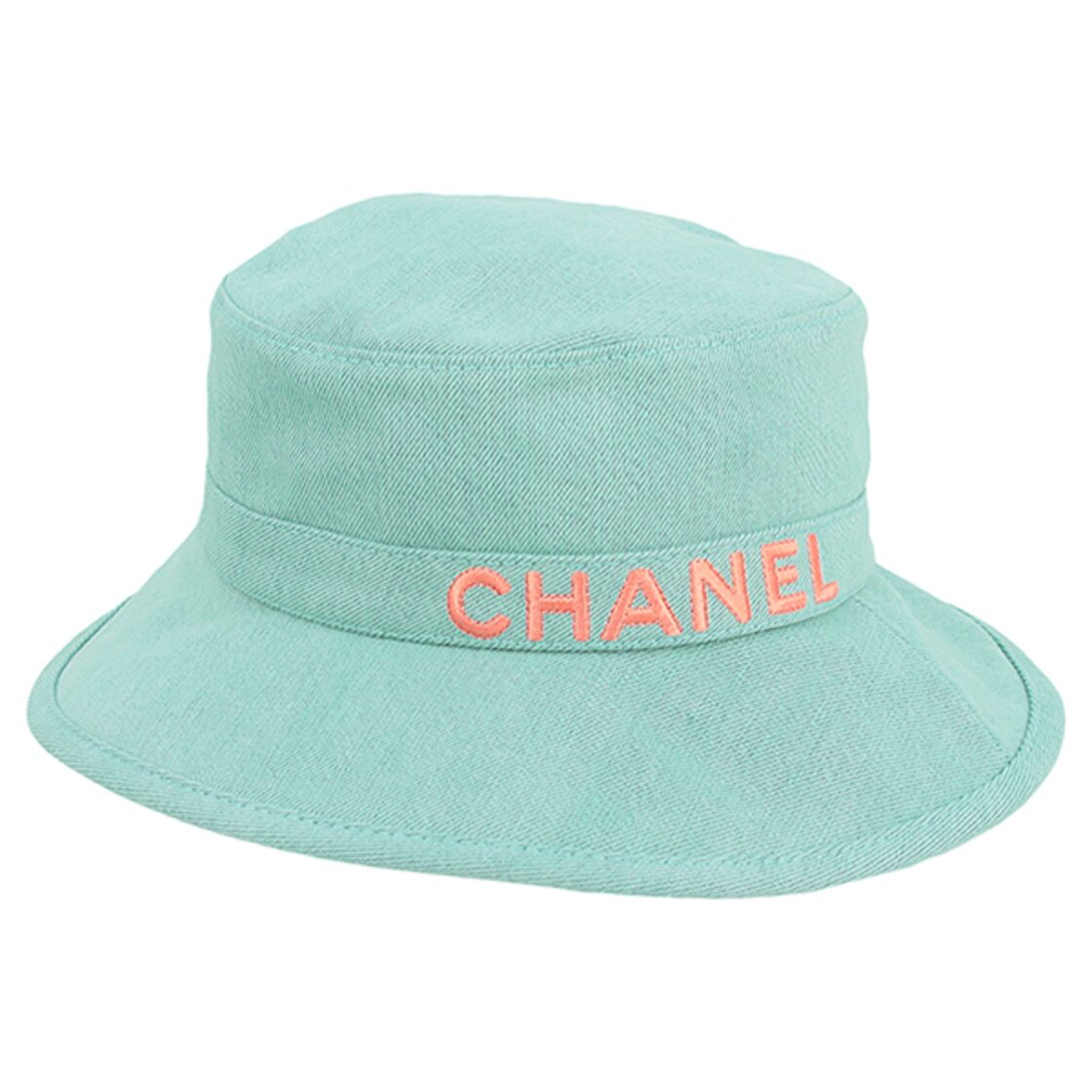 Used CHANEL シャネル ハット ロゴ Mサイズ コットン デニム アクア 