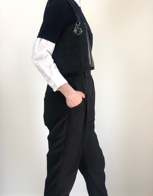 Christian Dior クリスチャン ディオール ハンドバッグ ブラック チャーム ロゴ ナイロン  vintage ヴィンテージ オールド 3wjsfa
