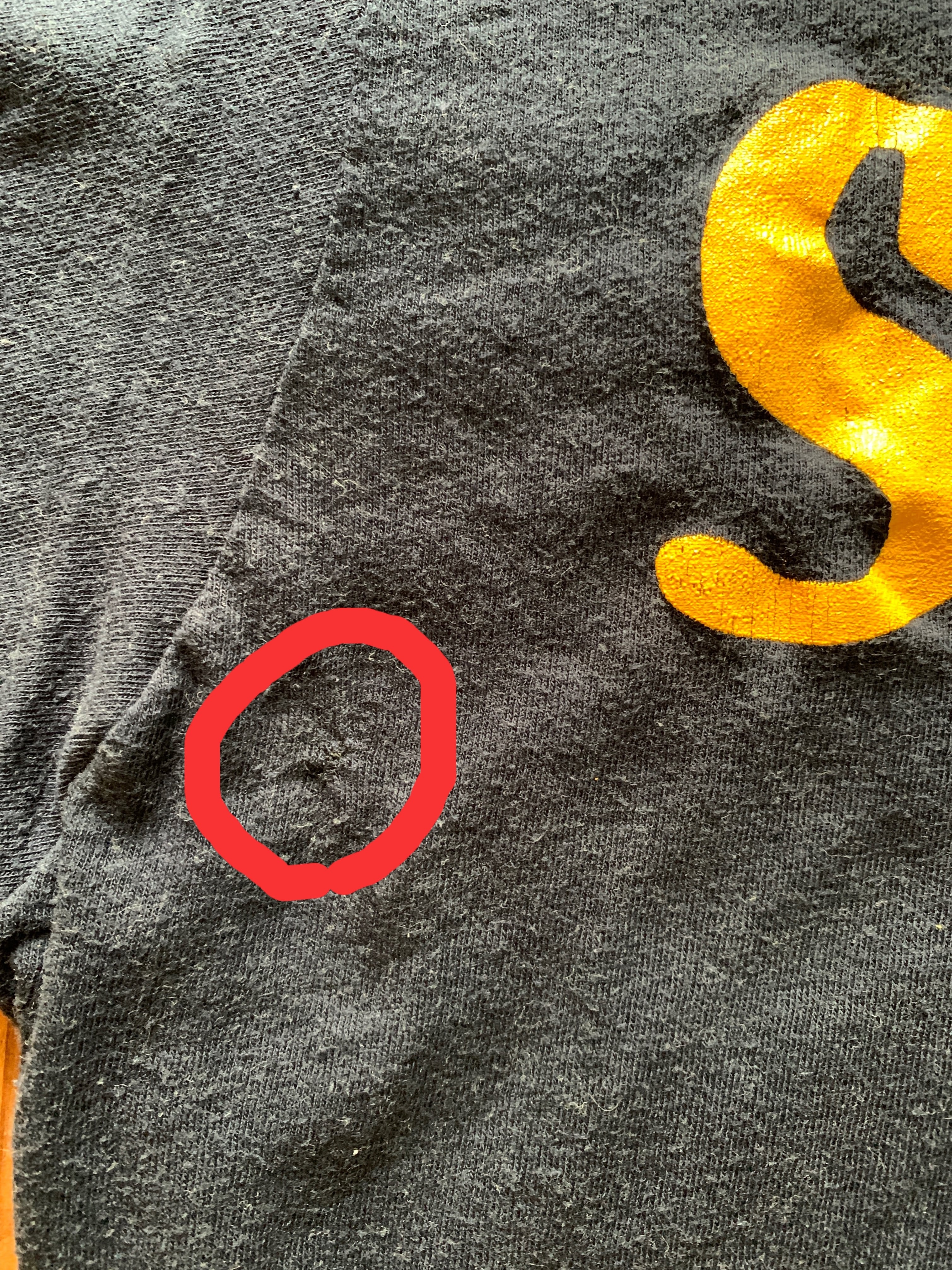 80's トリコタグ Champion ''Sanford'' リバーシブルTシャツ 濃紺X黄 表記(M) USA製