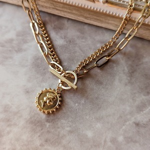 mantel coin chain necklace 316L ／マンテル コイン チェーン ネックレス