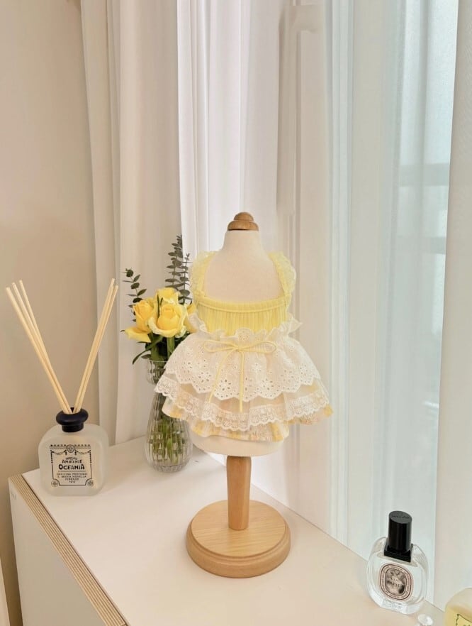 XL/即納【MINGUR】Garden Of Spring Dress《Lemon》