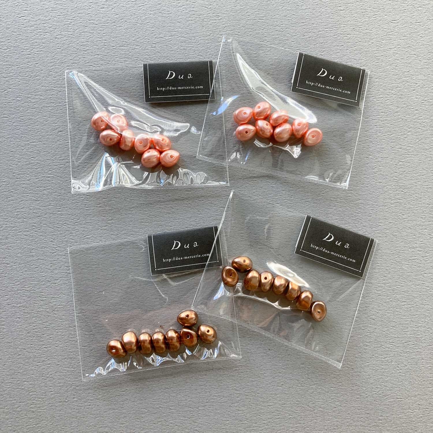 【高級品】ビーズバッグ　2点 再入荷〉歪カラーパールのチェコガラスビーズパック（8p） | Dua