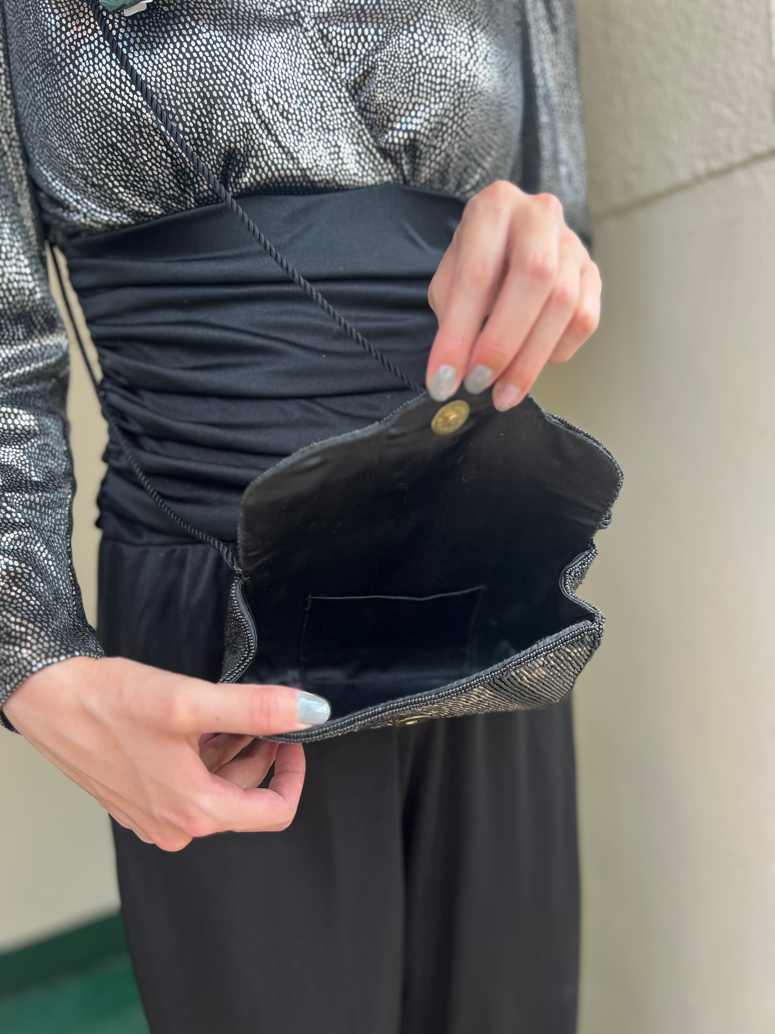 Vintage black beads bag ( ヴィンテージ ブラック ビーズ バッグ