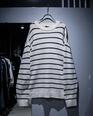 【add (C) vintage】"DEVRED"  Horizontal Stripes Cotton Knit