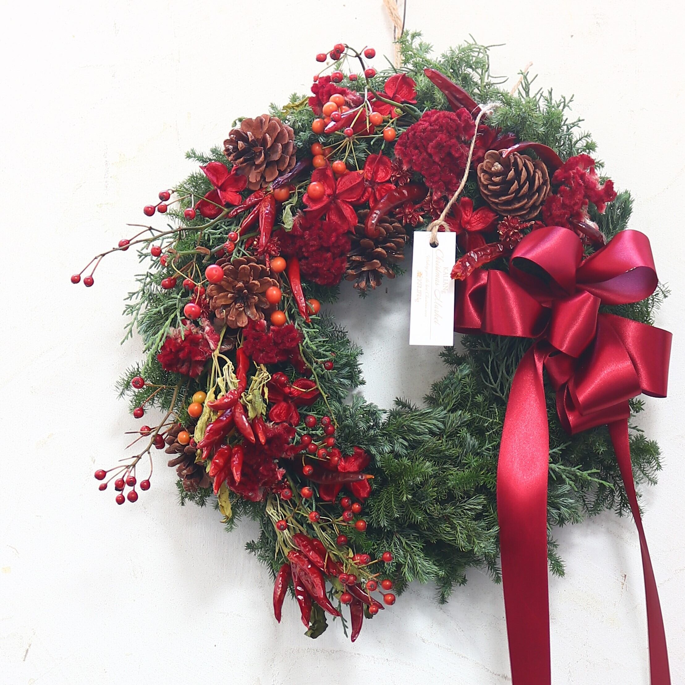 リース(コニファーの三日月リース) / ドライフラワー クリスマス