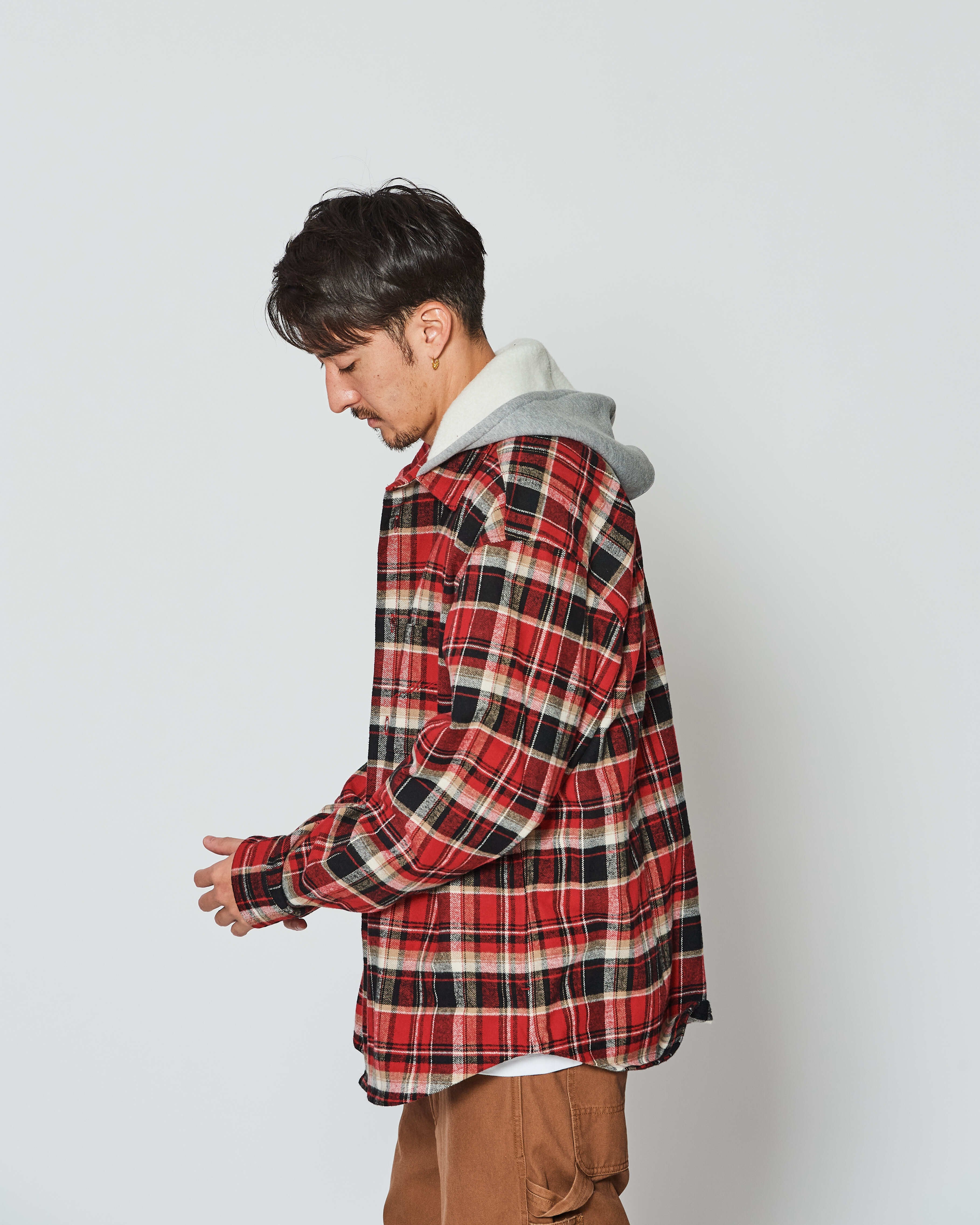 フード付 フランネルシャツ ジャケット | ACANTHUS ONLINE STORE フード付 フランネルシャツ ジャケット | ACANTHUS ONLINE STORE