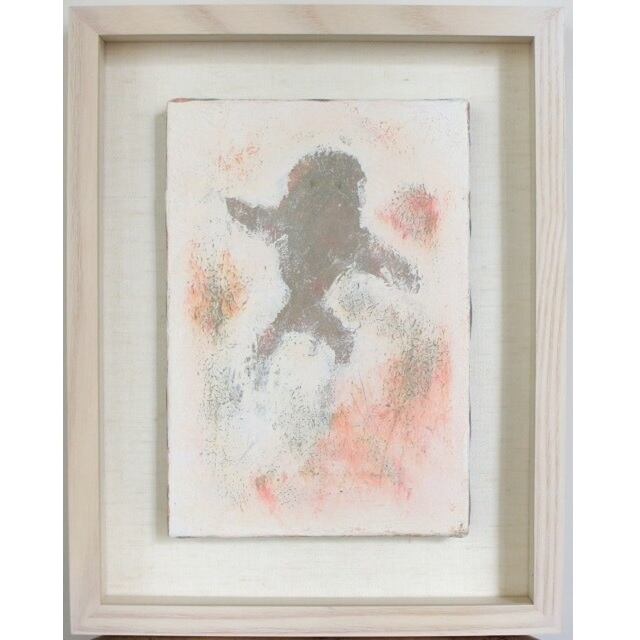 内野隆文　青い鳥　肖像　絵画　人物画　アクリル　現代アート　作品　美術　額縁