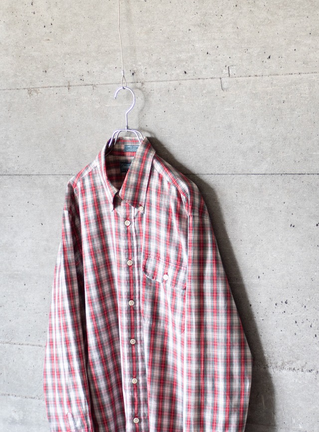 "CHRISTOPHER HAYES" 1980s Tartan plaid B.D. shirt