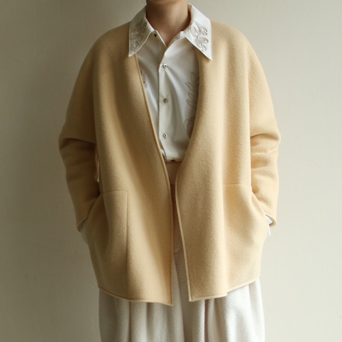TENNE HANDCRAFTED MODERN 【 womens 】Super140s wool no collar jacket