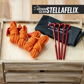 Shelter用ペグガイロープセット（ペグ４本 自在金具４個 ガイロープ４本）　Set of 4 peg and guy rope for Shelter