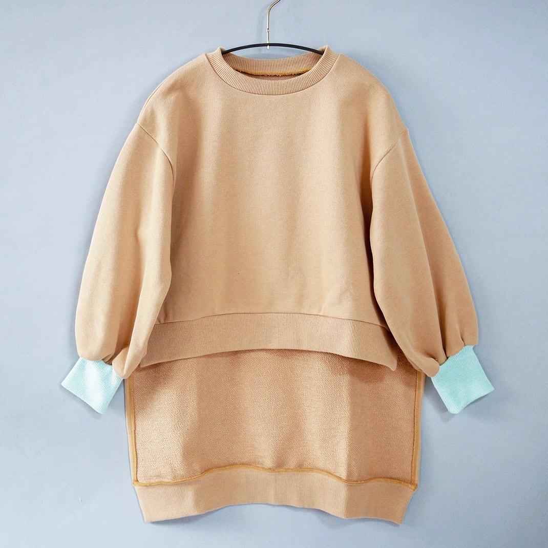 《michirico 2022AW》Back long pullover / beige / F(大人)