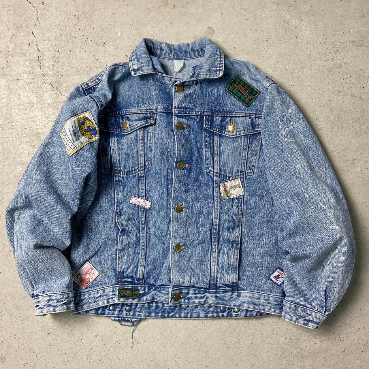 80年代〜 ユーロ MAMI B PARIS デニムジャケット ワッペンデザイン
